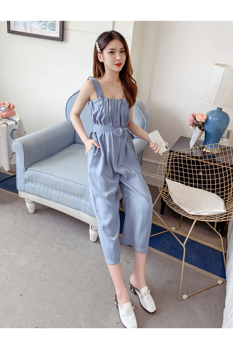 VK旗艦店 韓系雪紡吊帶寬鬆寬口連身褲套裝無袖褲裝