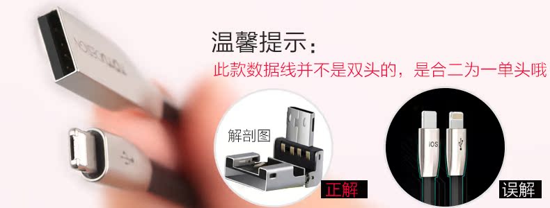 TOTU Zinc Alloy Connector Tow Uses Rhombic Quick Charge Lightning+Micro USB Cable for Apple iPhone iPad Android Smartphones