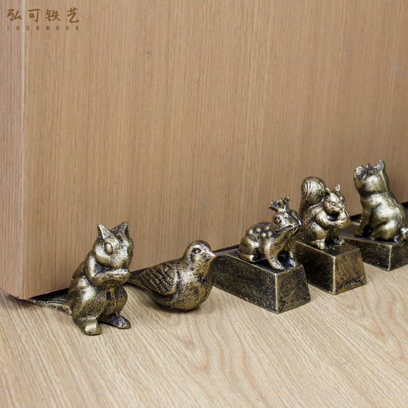 Cast iron art pastoral decoration ornaments windproof cartoon anti-collision door wedge Creative door stopper door stopper free drilling