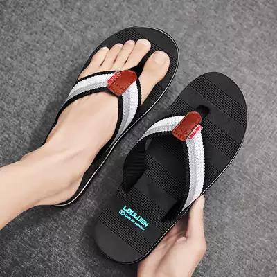 Flip-flops men's tide wear summer Korean version of the trend men's beach shoes men's slippers students non-slip clip drag men's shoes