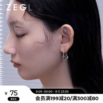 ZENGLIU irregular earrings female simple temperament cold wind small personality earrings 925 silver needle Net red ear ornaments