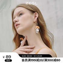 ZEGL designer holiday series acrylic flower earrings female summer earrings 925 silver needle earrings personalized design