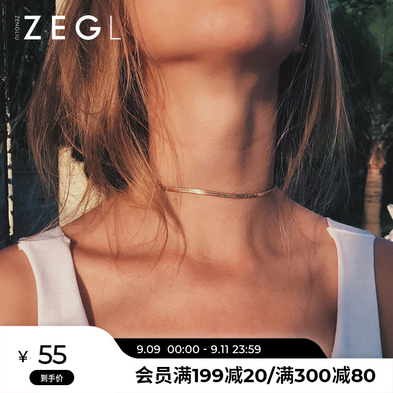 ZENGLIUchoker Snake Bone Necklace Women Short choker Simple Neck Chain Collar Korean Neck Jewelry