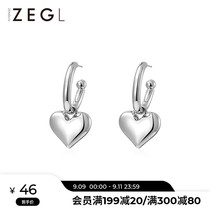 ZENGLIU retro love earrings female temperament cold wind earrings simple heart shaped earrings Korean Net red ear ornaments