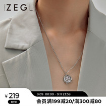 ZENGLIU designer 925 sterling silver button couple necklace female simple temperament round brand pendant Net red choker