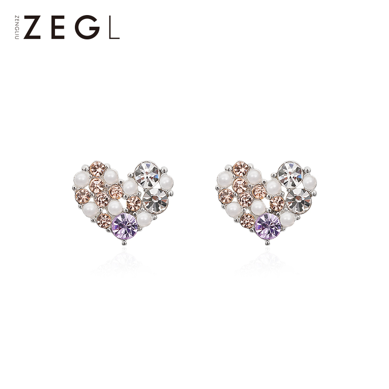 ZEGL Advanced Sense Love Ear Needle Female Peach Heart Earrings 2022 New Wave small crowddesign Sensation Retro Trinket Accessories