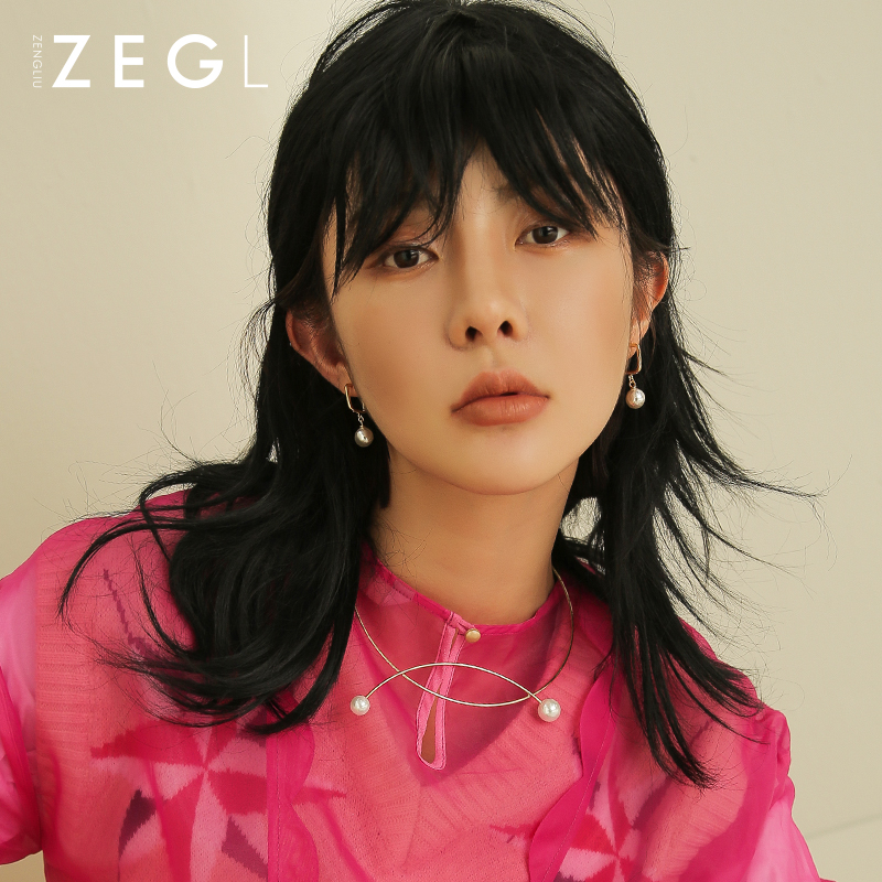 Zengliu Earrings Female Temperament Korean Short Hair