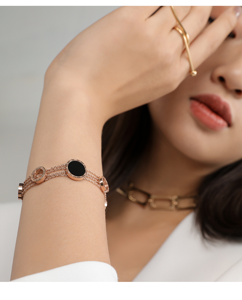 ZENGLIU Châu Âu và Hoa Kỳ cá tính vòng đeo tay của phụ nữ rose gold bracelet nam trang sức cá tính đơn giản hipster vài đồ trang sức