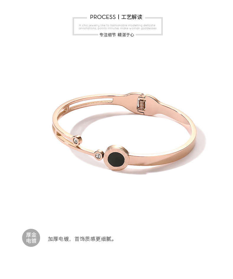 ZENGLIU Nhật Bản Hàn Quốc Vòng đeo tay bằng thép Titan Phụ nữ Hoa hồng mạ vàng Vòng đeo tay Trang sức Đơn giản dòng chữ Cặp đôi Trang sức tỳ hưu vàng