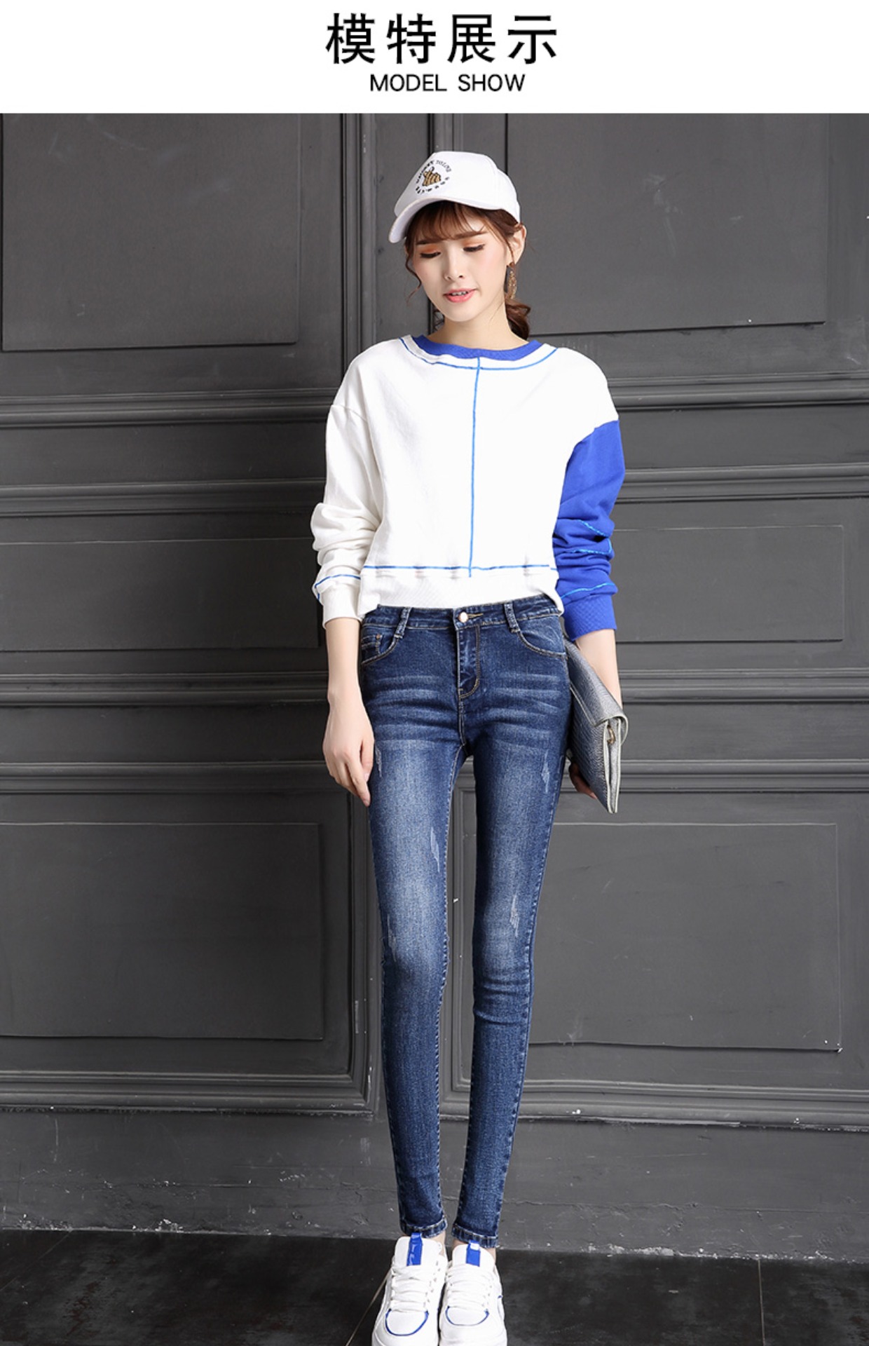 Phiên bản Hàn Quốc của quần jean nữ bó sát cạp cao quần dài Quần co giãn mặc năm màu tùy chọn quần bút chì thời trang quần jeans nữ