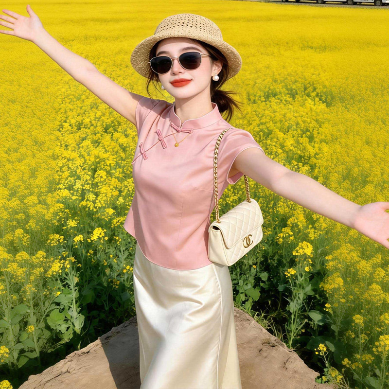 新中式国风短袖T恤女装2026夏季新款时髦洋气独特漂亮巨好看上衣