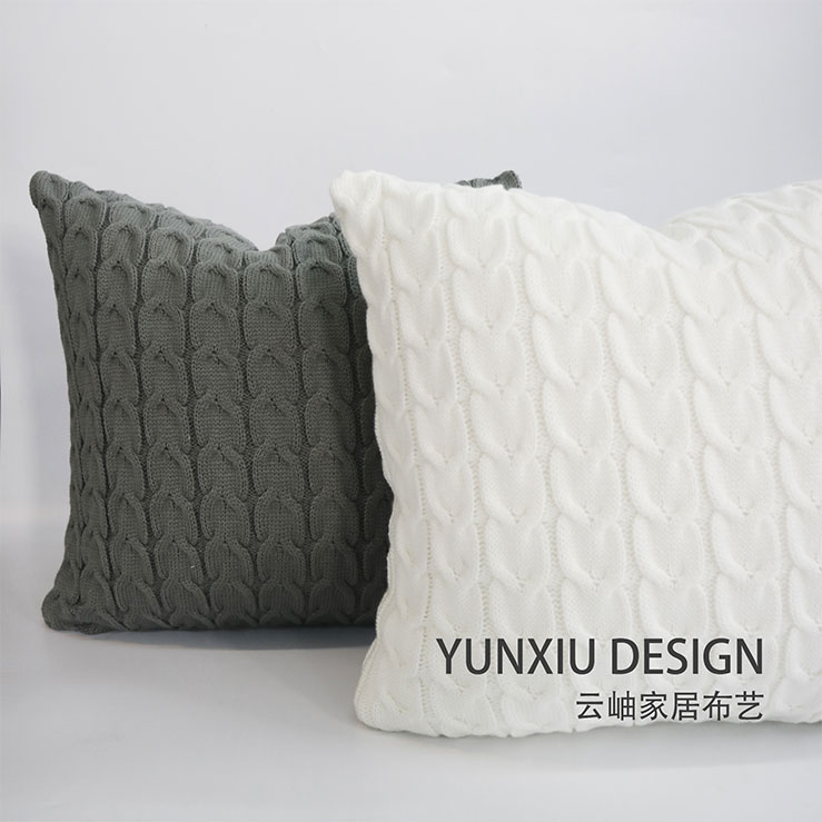 Màu trắng tinh khiết đan đan gối đệm màu xám màu be Bắc Âu dày đan đan sofa đệm gối - Trở lại đệm / Bolsters gối lót lưng ghế văn phòng