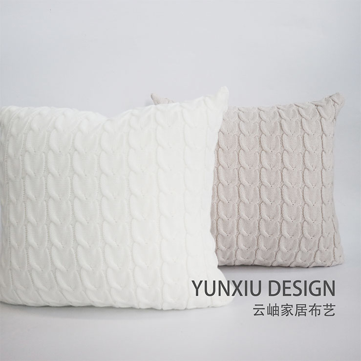 Màu trắng tinh khiết đan đan gối đệm màu xám màu be Bắc Âu dày đan đan sofa đệm gối - Trở lại đệm / Bolsters gối lót lưng ghế văn phòng