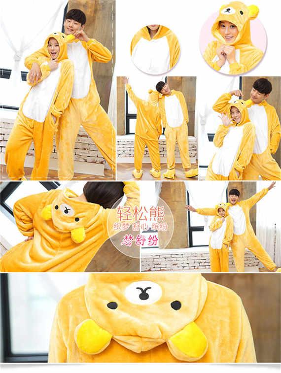 Flannel khủng long đỏ gia súc động vật bộ đồ ngủ liền kề nữ hoạt hình mùa thu và mùa đông nam dày đôi dịch vụ nhà cha mẹ giày con đồ ngủ pijama