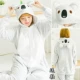 Flannel khủng long đỏ gia súc động vật bộ đồ ngủ liền kề nữ hoạt hình mùa thu và mùa đông nam dày đôi dịch vụ nhà cha mẹ giày con đồ ngủ nam