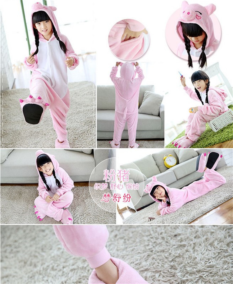 Mùa thu và mùa đông mới flannel trẻ em hổ một bộ đồ ngủ bé trai và bé gái hoạt hình động vật dài tay lỏng lẻo dịch vụ nhà quần áo bé trai