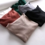 Danh sách xuất khẩu 2018 thu đông mới cho phụ nữ thon gọn đa năng thoải mái áo thun dài tay chữ V cardigan nữ