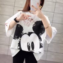 Maternity tops go out fashion hot mom summer plus size loose postpartum feeding clothes Medium and long pregnant women t-shirt