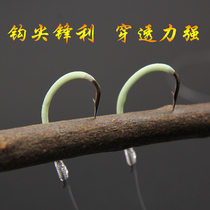 Fluorescent hook crooked mouth hook pill world fish hook sea fishing hook partial mouth hook night light sea hook tied barbed hook line fishhook