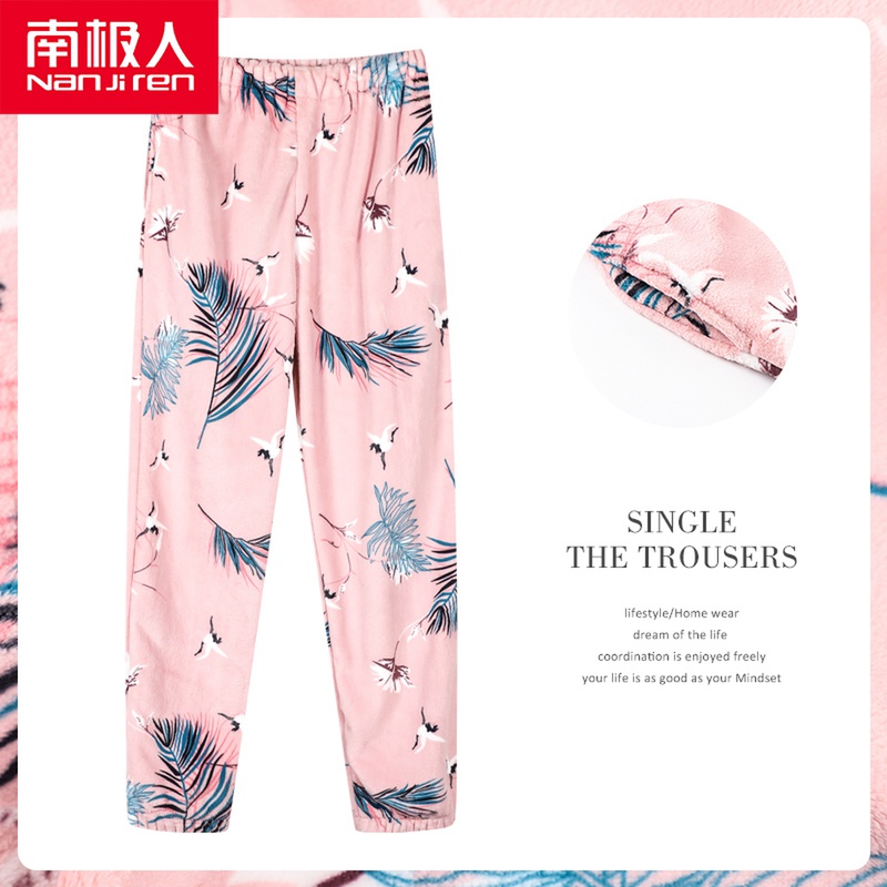Lady Sleeping Pants Autumn Winter Plus Suede Thickened Coral Suede Warm Pants Flannel Suede Home Pants Available With Loose Long Pants