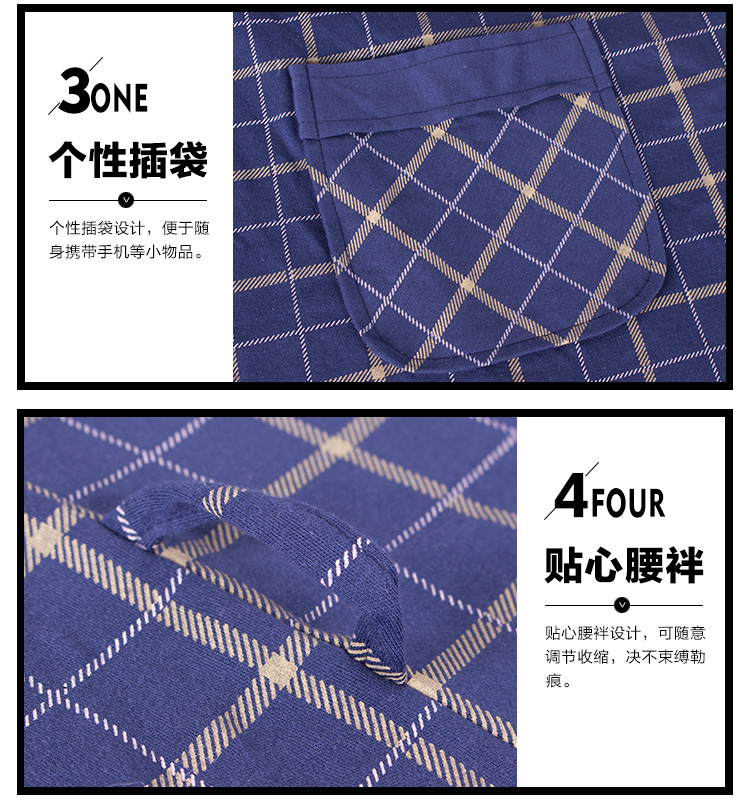 Áo choàng mùa thu và mùa đông thanh niên nam trung niên áo ngủ dài tay áo choàng dài mùa xuân và mùa thu cotton đồ ngủ cotton dịch vụ nhà đồ ngủ cặp