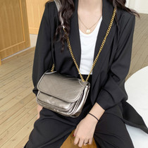  Bag female genuine leather 2021 new foreign style fashion wild Lingge postman wandering shoulder chain messenger chest bag tide