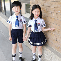 Primary school uniforms Summer clothes Inn College Wind graduation photos Costume Kindergarten Garden Clothes Summer Short Sleeve Class Clothing Suit