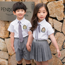 Kindergarten Garden Suit Summer Clothing College Wind Graduation Class Clothes Elementary School Children School Uniforms Summer Ingléen Breeze Suit Children Short Sleeves