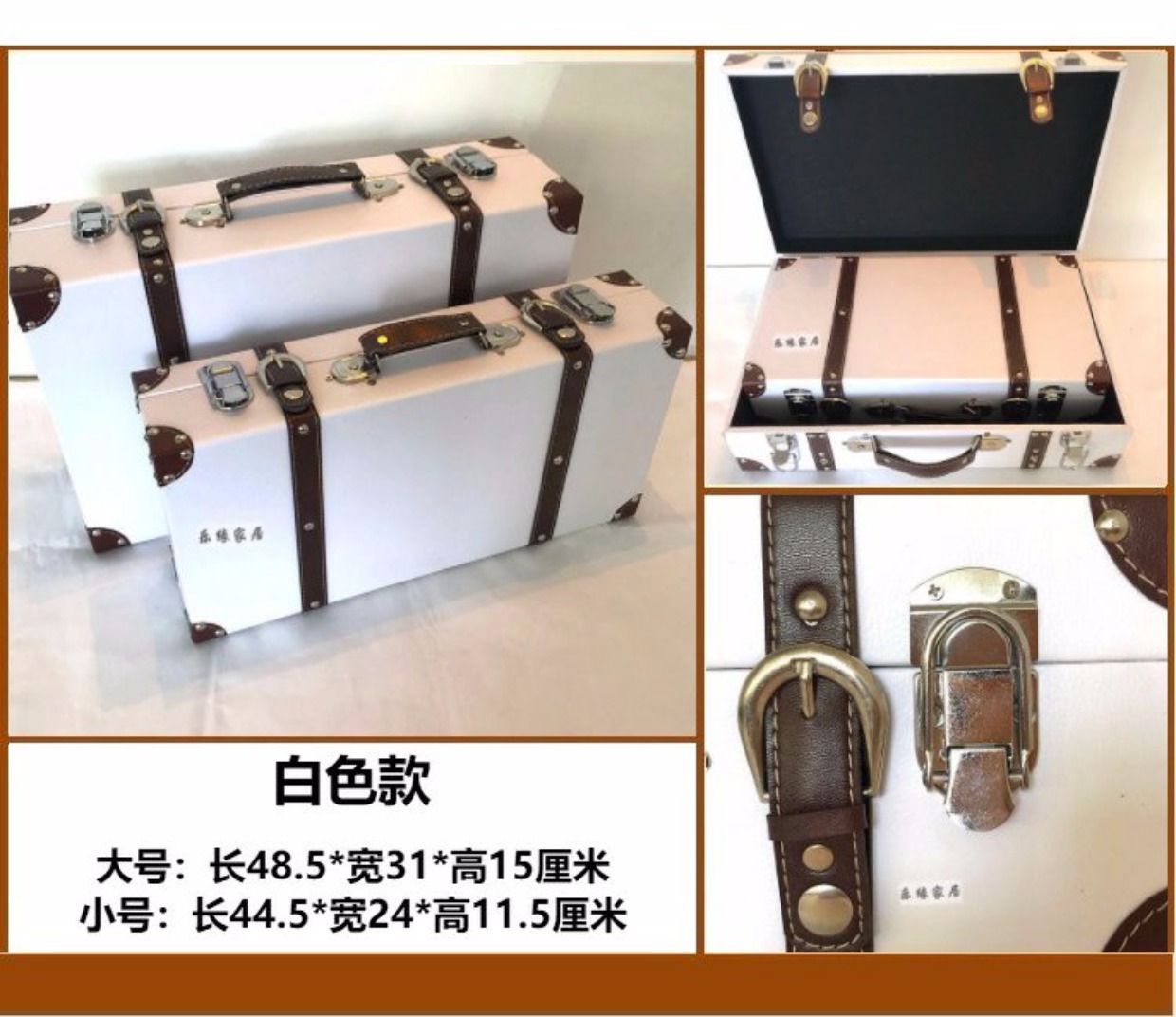 Vali cổ điển hộp gỗ cổ nhà dệt cửa sổ nhiếp ảnh đạo cụ vali hành lý tùy chỉnh hành lý cổ vali nhôm