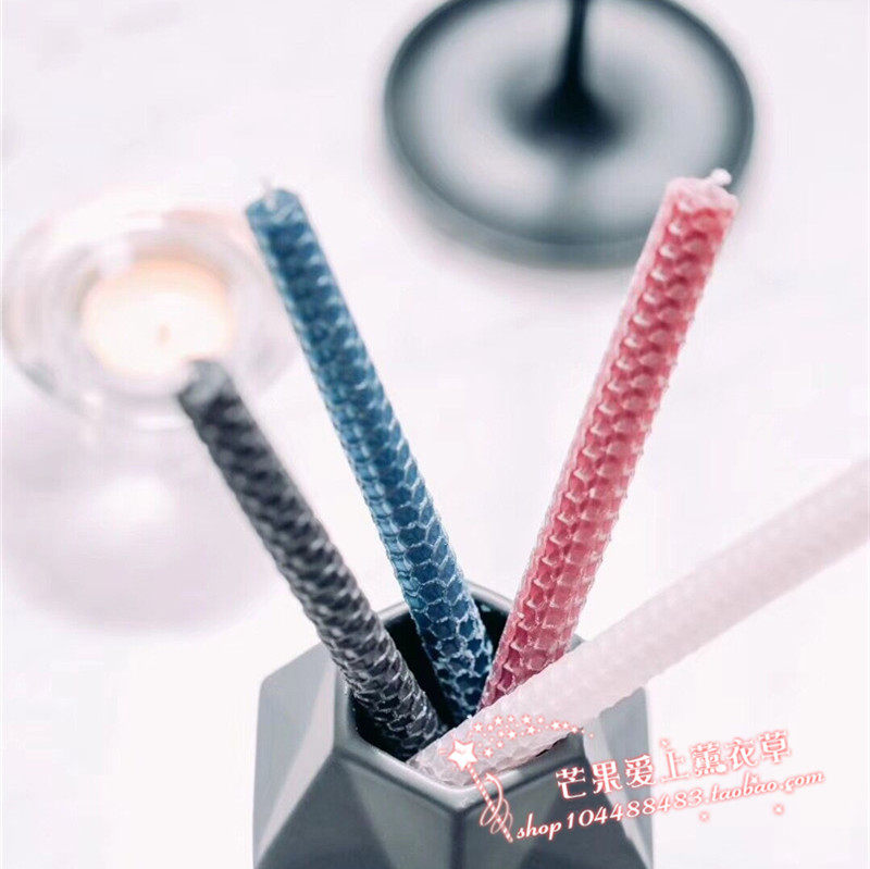 Nordic Honeycombed Candle Home Romantic Candlelight Dinner Christmas Birthday Party Long Pole Candle Colorful Candle Holder Multicolor