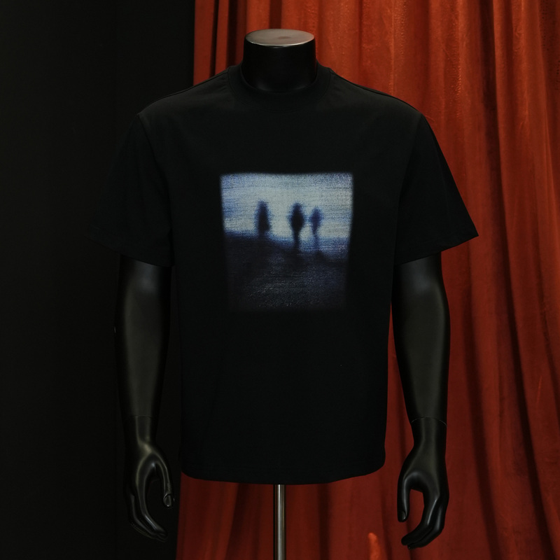 Laoyan Original Overlapping Image Blurred Print American Retro Short-Sleeved Men's Summer Loose Cotton Top T-Shirt Laoyan Original Overlapping Image Blurred Print American Retro Short-Sleeved Men's Summer Loose Cotton Top T-Shirt