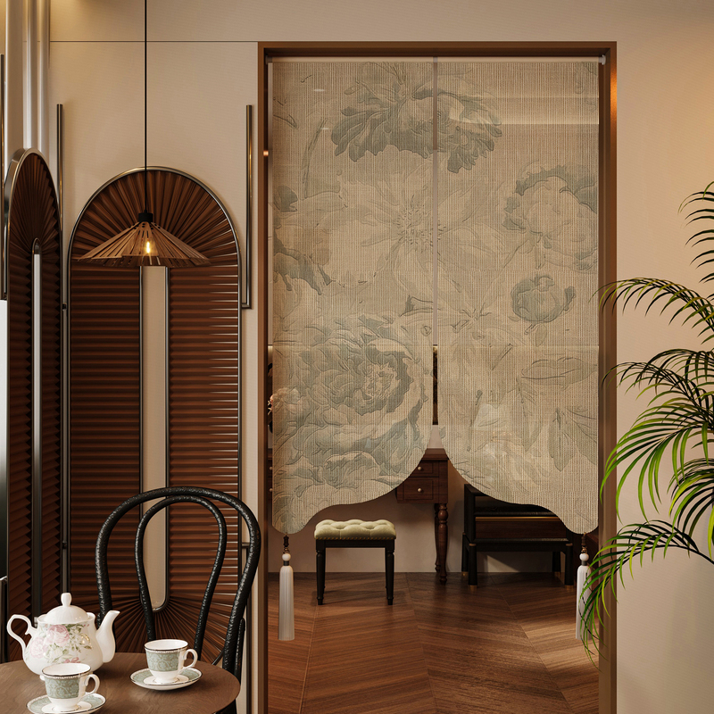 French-Style Vintage Hanging Curtain for Living Room, No-Drill Semi-Blackout Door Curtain, 2026 New Model, Linen Fabric for Tea Room and Clubhouse Partition French-Style Vintage Hanging Curtain for Living Room, No-Drill Semi-Blackout Door Curtain, 2026 New Model, Linen Fabric for Tea Room and Clubhouse Partition