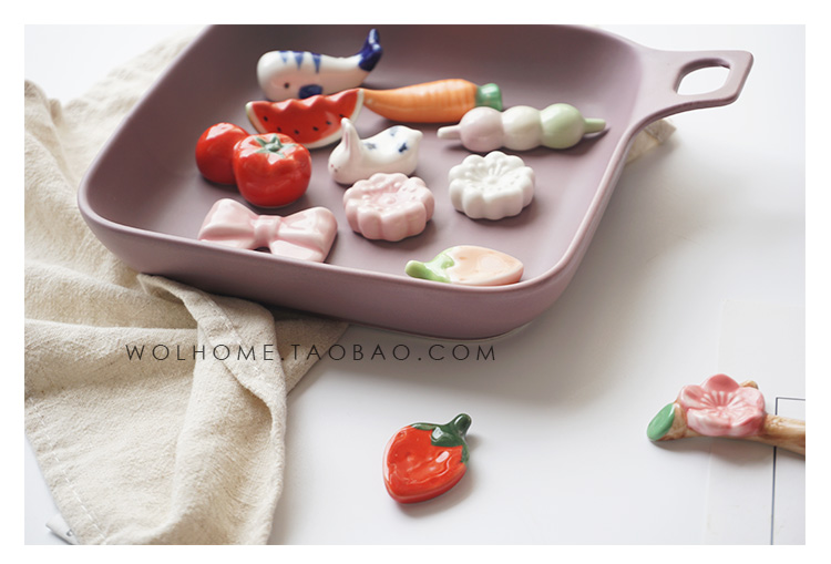 Đũa gốm dễ thương Wojia Đũa Super Mạnh Đũa Gối Phong cách Nhật Bản Đũa Giữ Bộ đồ ăn Đũa Đứng đĩa giấy dùng 1 lần