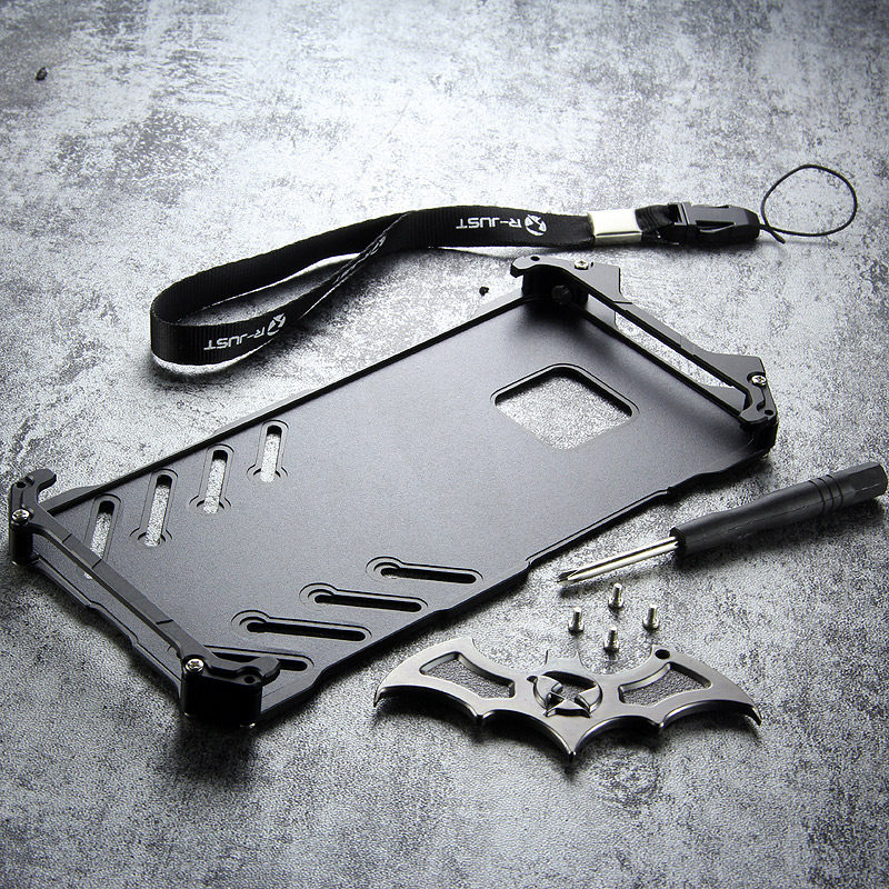 R-Just Batman Shockproof Aluminum Shell Metal Case with Custom Batarang Stent for Huawei Mate 20 Pro & Huawei Mate 20 & Huawei Mate 20 X