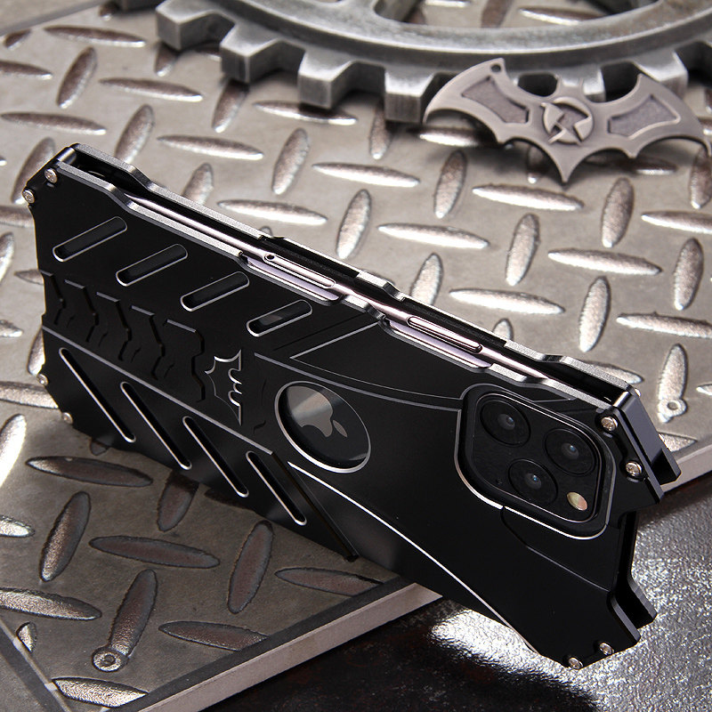 R-Just Batman Shockproof Aluminum Shell Metal Case with Custom Batarang Stent for Apple iPhone 11 Pro Max & iPhone 11 Pro & iPhone 11