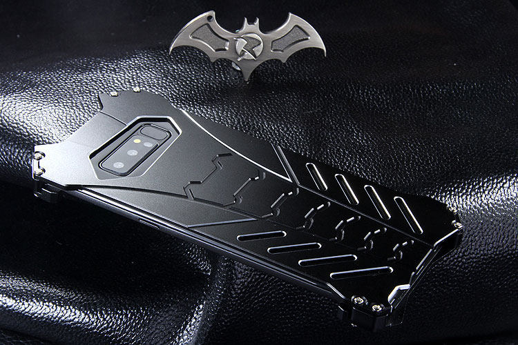 R-Just Batman Shockproof Aluminum Shell Metal Case with Custom Batarang Stent for Samsung Galaxy Note 8