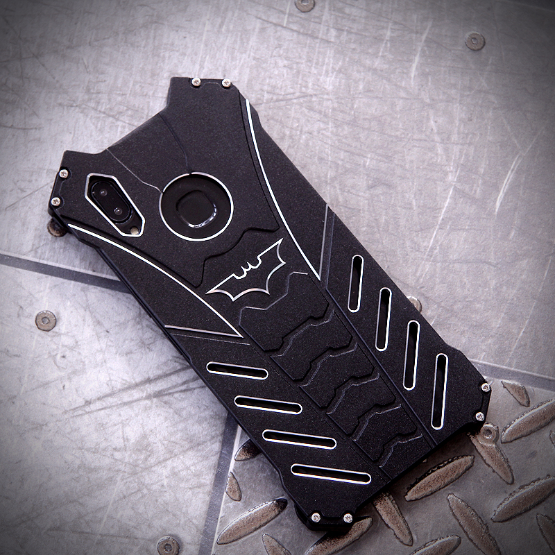 R-Just Batman Shockproof Aluminum Shell Metal Case with Custom Batarang Stent for vivo X21 & vivo X21 UD