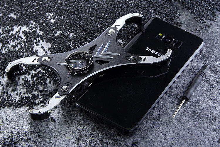 R-Just Blade Master Ring Holder Shockproof Aerospace Aluminum Metal Shell Case Cover for Samsung Galaxy S8 Plus & Galaxy S8