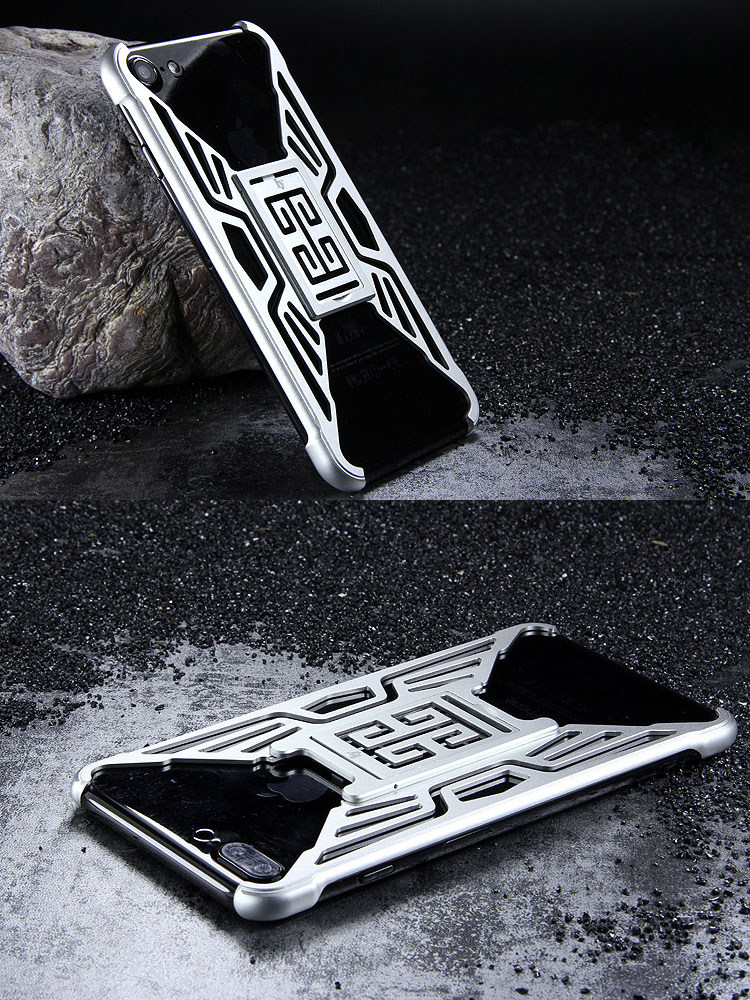 iy Metror Butterfly Aluminum Shell Shockproof Aerospace Metal Case Cover with Kickstand for Apple iPhone 7 Plus & iPhone 7