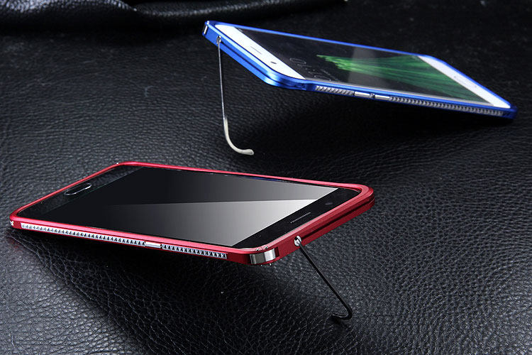 iMatch Slim Light Aluminum Metal Shockproof Bumper Case with Kickstand for OPPO R11 & OPPO R11 Plus