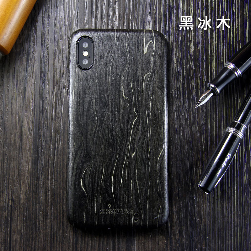 SHOWKOO Kevlar Natural Wood Ultra Slim Case Cover for Apple iPhone X