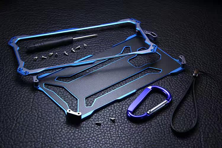 R-JUST GUNDAM Aerospace Aluminum Contrast Color Shockproof Metal Shell Outdoor Protection Case for Huawei Honor 7