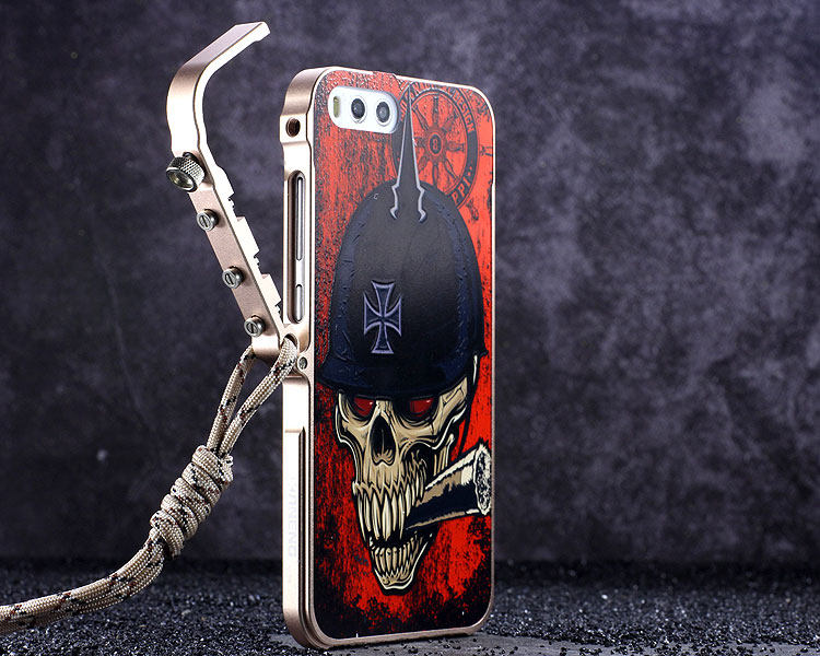 KANENG Mechanical Arm Trigger Aluminum Bumper Metal Frame 3D Cameo Back Cover Case for Xiaomi Mi 6