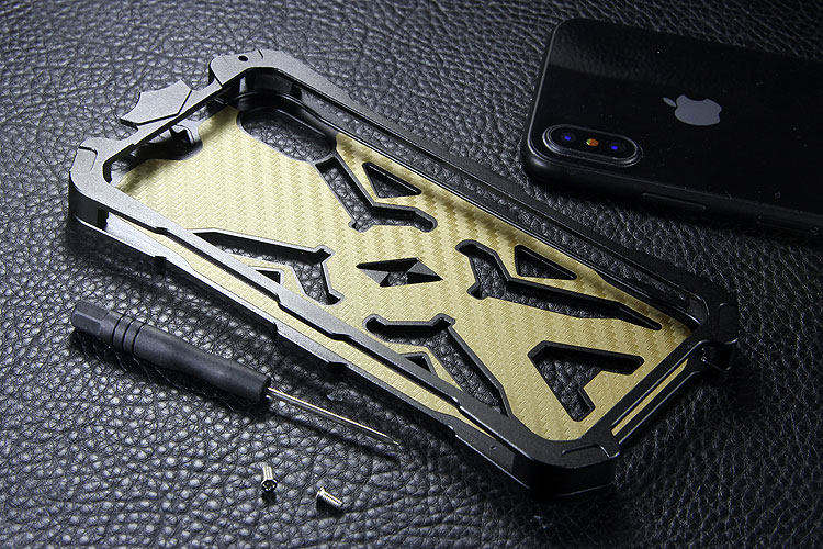 SIMON THOR Aviation Aluminum Alloy Shockproof Armor Metal Case Cover for Apple iPhone X