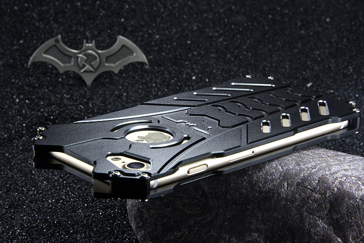 R-Just Batman Shockproof Aluminum Shell Metal Case with Custom Stent for Apple iPhone 7 Plus & iPhone 7