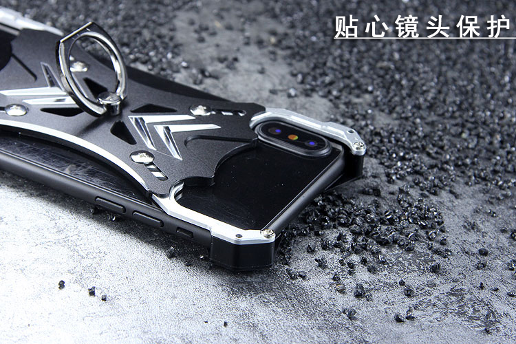 R-Just Soul Calibur Blade Master Ring Holder Shockproof Aerospace Aluminum Metal Shell Case Cover for Apple iPhone X