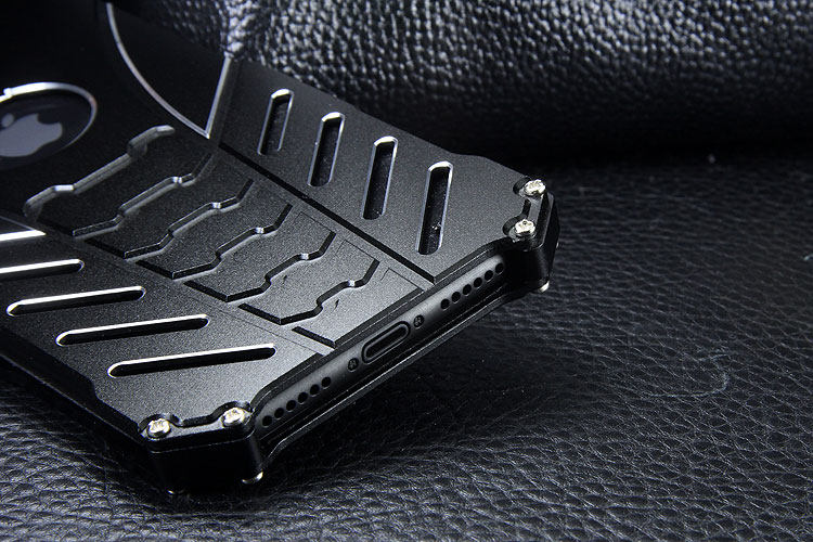 R-Just Batman Shockproof Aluminum Shell Metal Case with Custom Batarang Stent for Apple iPhone X