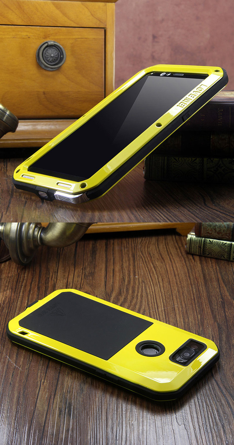 LOVE MEI Powerful Water Resistant Shockproof Dust/Dirt/Snow Proof Aluminum Metal Outdoor Gorilla Glass Heavy Duty Case Cover for OPPO R11s