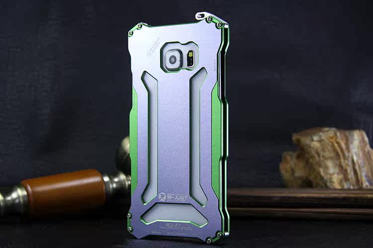 R-JUST GUNDAM Aluminum Alloy Double Color Oxidation Metal Protective Case for Samsung Galaxy Note 5 N9200