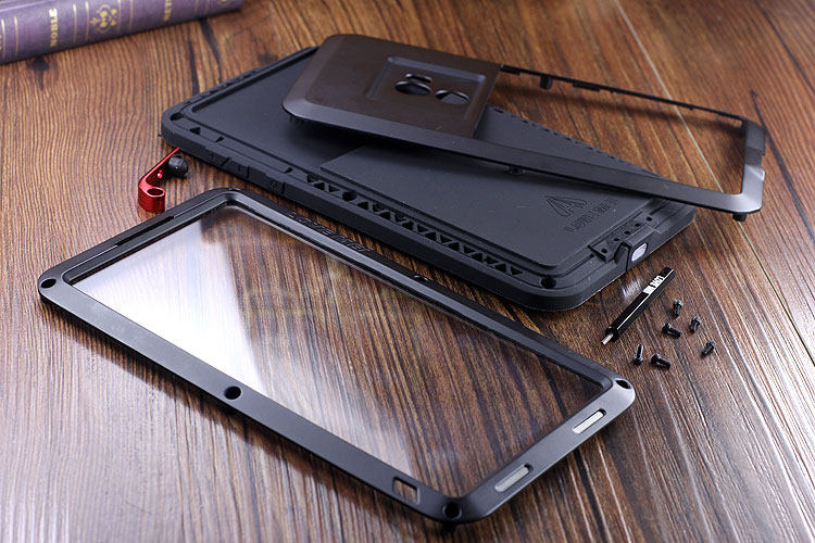 LOVE MEI Powerful Water Resistant Shockproof luminum Metal Gorilla Glass Heavy Duty Case Cover for Xiaomi Mi MIX